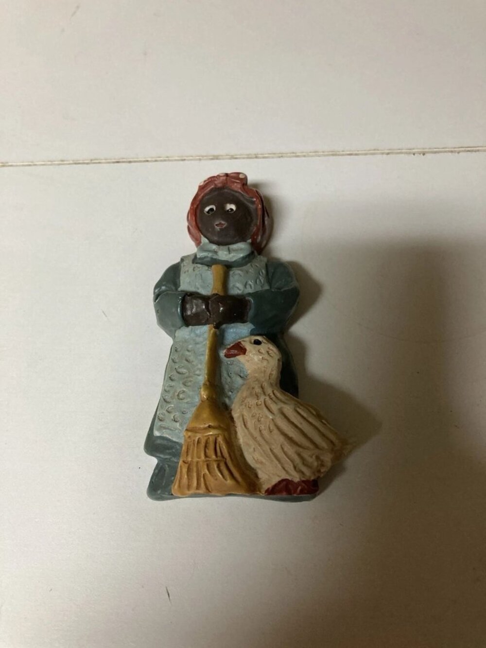 Vintage Lady & Goose Figurine With Broom - Aunt Jemima Style
